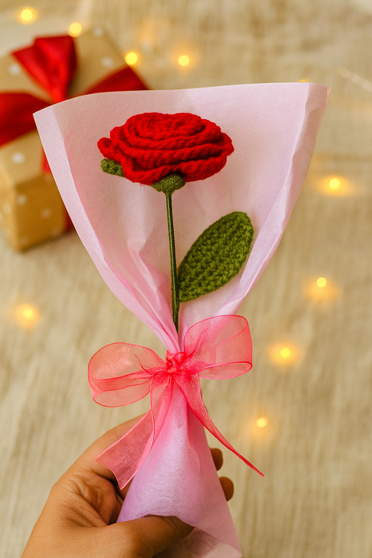 Handmade Crochet Rose Bouquet