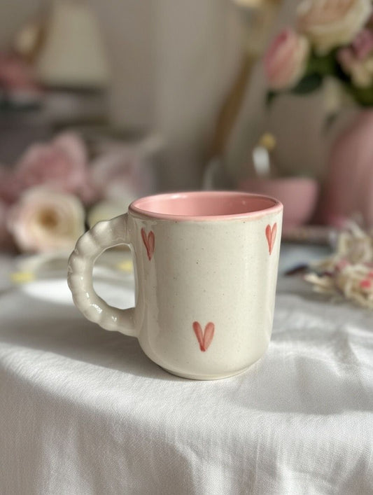 Pink Heart Ceramic Mug