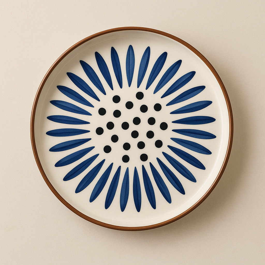 Ceramic Plate | Brown border