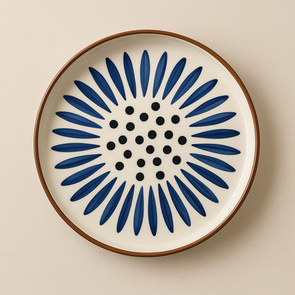 Ceramic Plate | Brown border