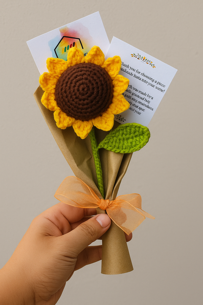 Handmade Crochet Sunflower Bouquet