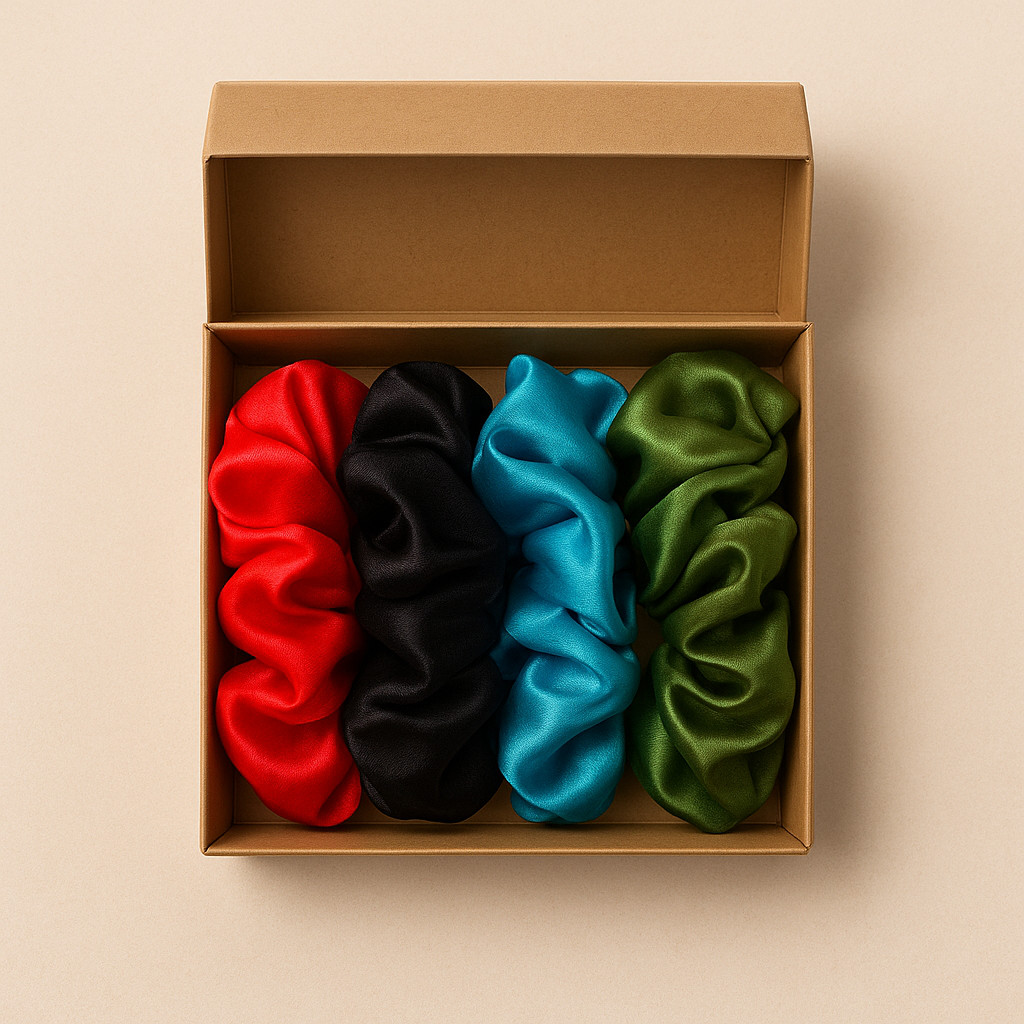 Silk Scrunchie Set (Pack of 4)