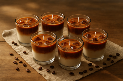 Coffee Bliss Soy Wax Scented Candle – Pack of 6 Pure Aroma