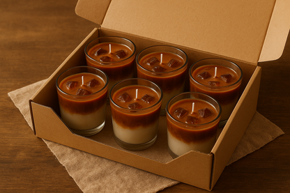 Coffee Bliss Soy Wax Scented Candle – Pack of 6 Pure Aroma