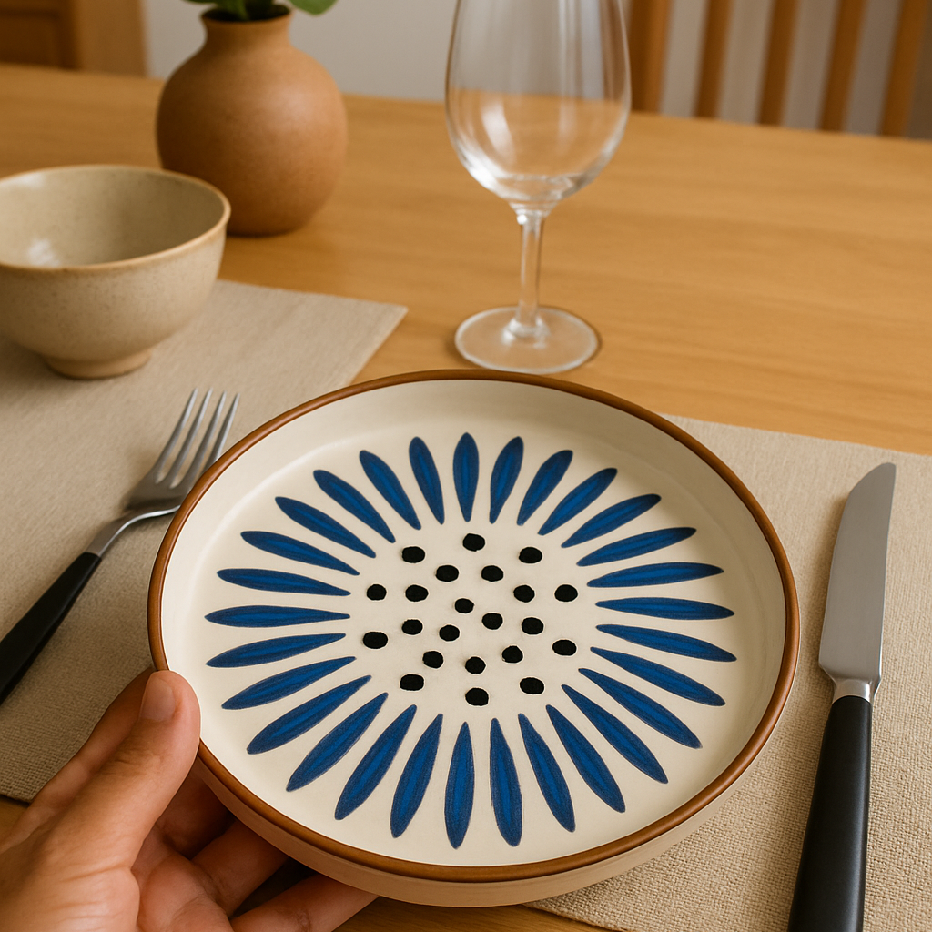 Ceramic Plate | Brown border