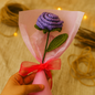 Handmade Crochet Purple Rose Bouquet