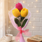 Crochet Tulip Bouquet | 3 Flower bouquet