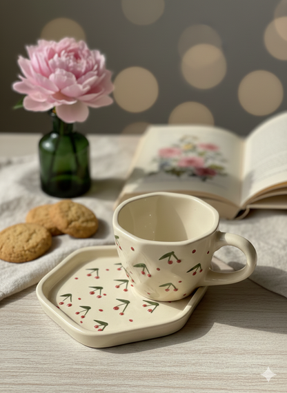 Cherry Blossom Mug & Saucer Set