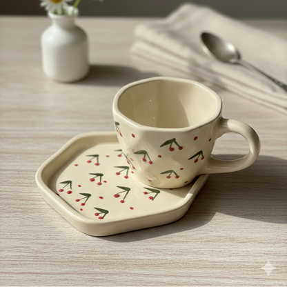 Cherry Blossom Mug & Saucer Set