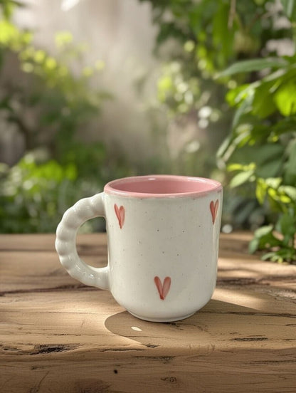 Pink Heart Ceramic Mug