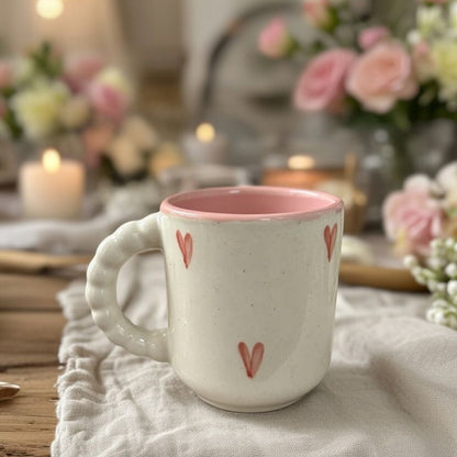 Pink Heart Ceramic Mug