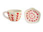 Red Heart Ceramic Mug with Saucer – Sip with Love